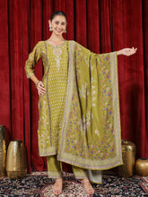 Printed Muslin Kurta With Pants & Dupatta